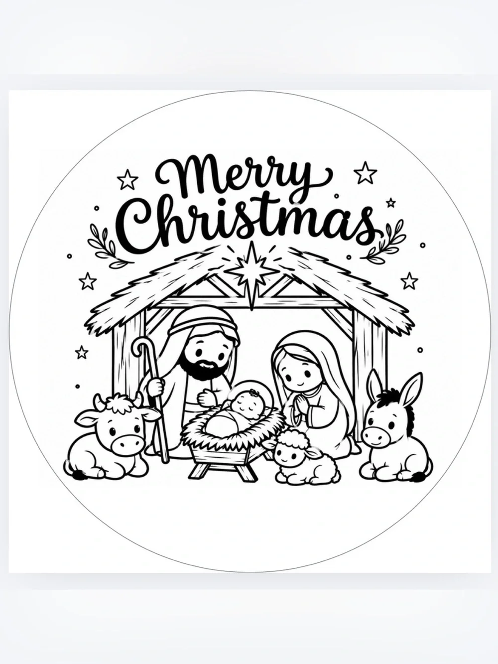 Handmade 50count Nativity Scene Stickers